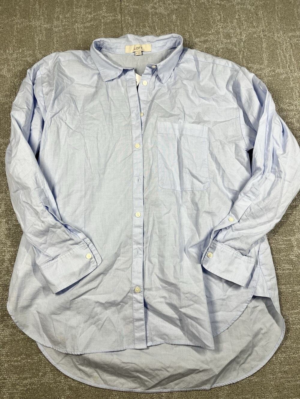 Loft NWT Button Down Long Sleeve Women Top Size Medium